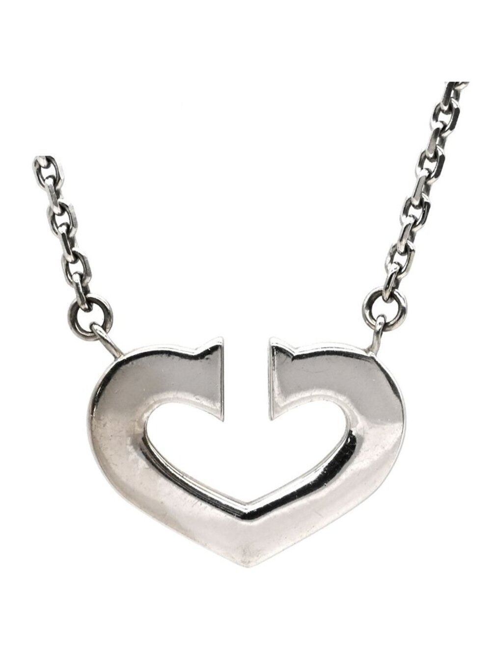 Cartier Necklace C Heart White Gold 18